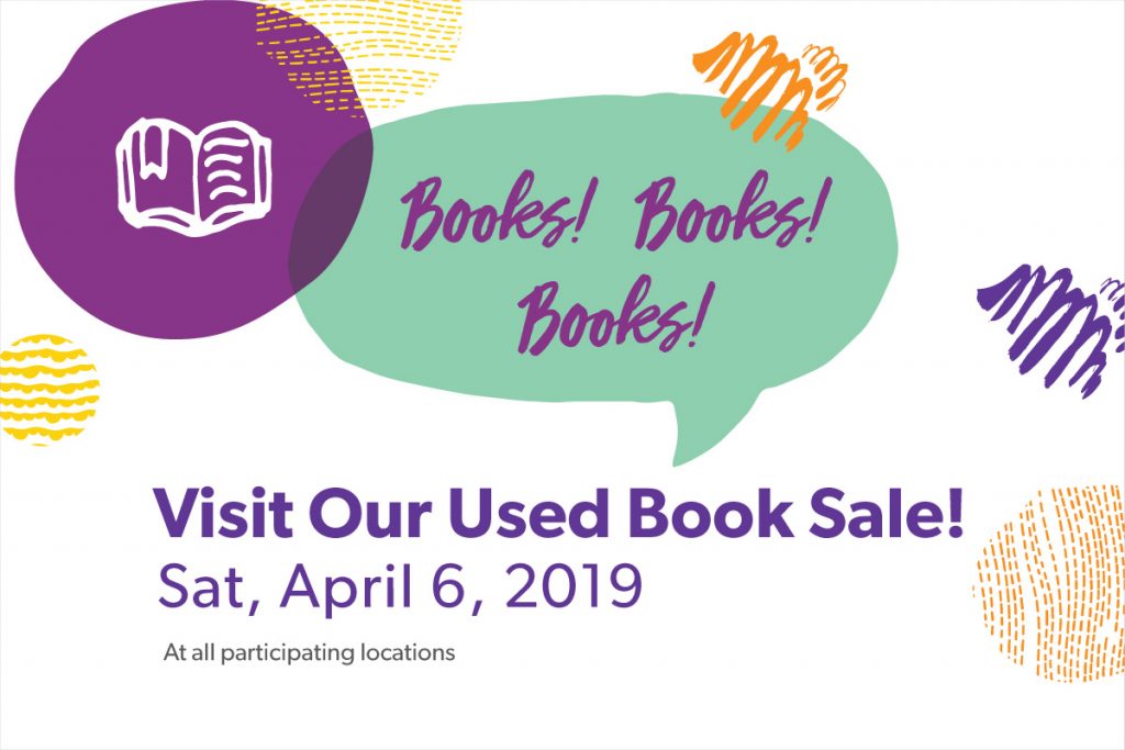 used book sale on April 6