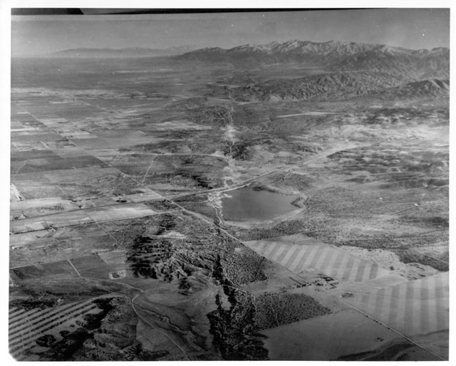 Aerial view of San Andreas fault line from just west of the Palmdale Reservoir to Big Pine