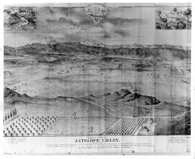 Drawing showing a bird's-eye view of the Antelope Valley