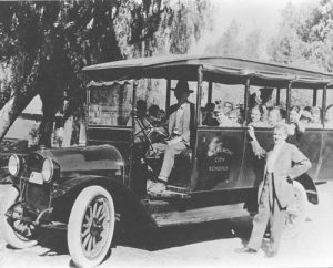 School bus in Claremont, c. 1920