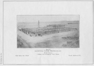 Drawing of National Paper Company factory in South Gate