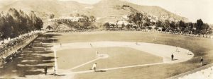 Chicago Cubs training on the baseball field in Avalon Canyon, c. 1930