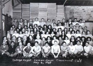 Employees of the College Heights Lemon House in Claremont, 1949