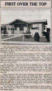 Back page of the 'South Gate Gardener' showing the first residents of South Gate