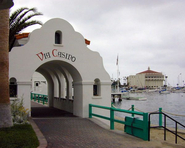 South side of 'Via Casino' archway and Casino, 2000