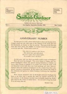 Front page of the 'South Gate Gardener' anniversary issue