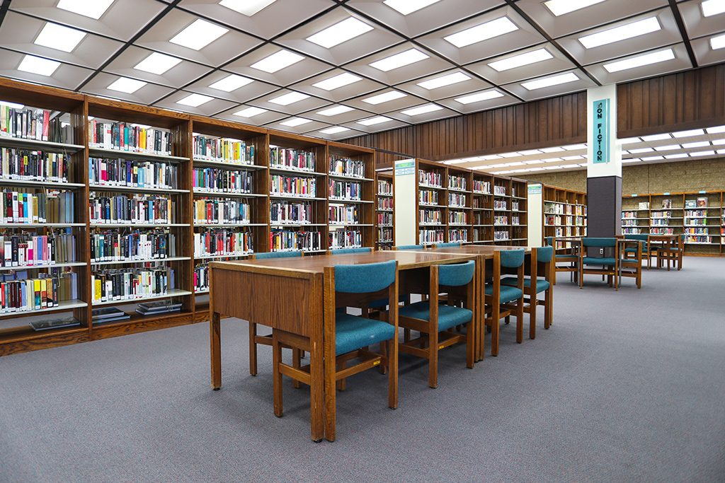 Clifton M Brakenseik Library reading area