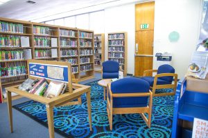 Wiseburn library reading area for children