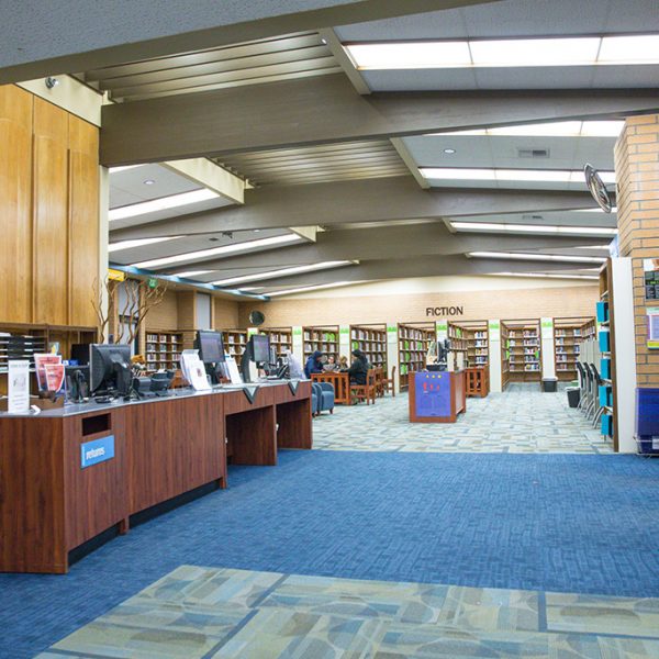 Woodcrest Library reception desk