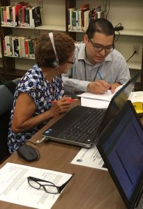 Teacher teaching a student