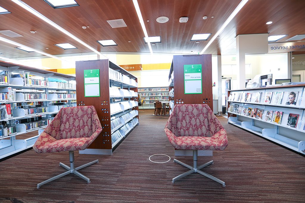 Los Nietos library reading area
