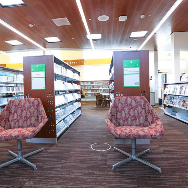 Los Nietos library reading area