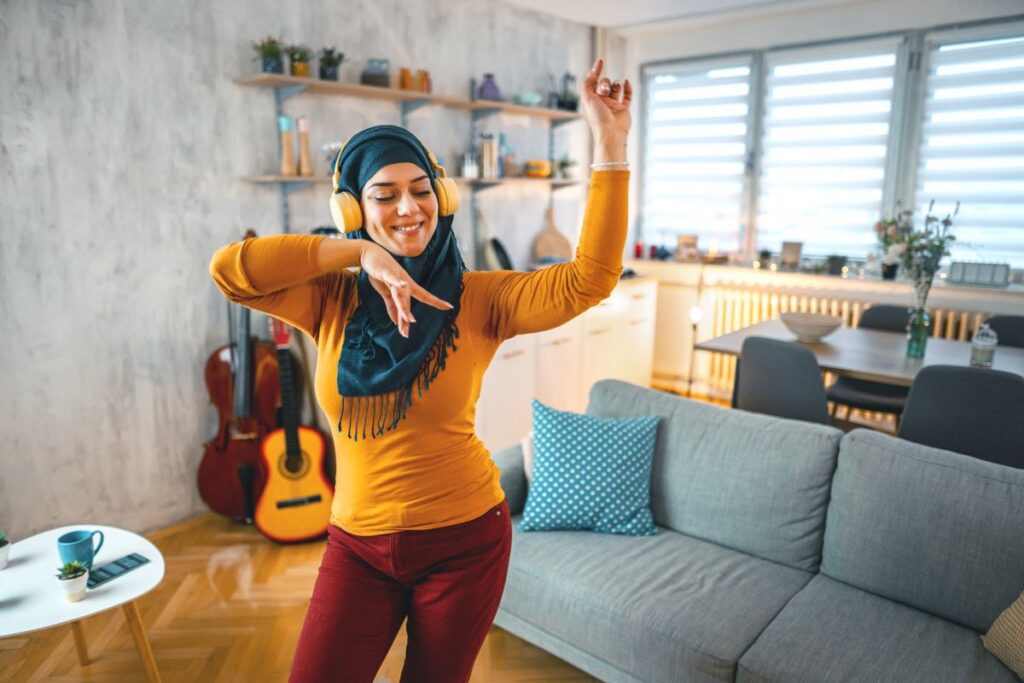 Muslim woman dancing