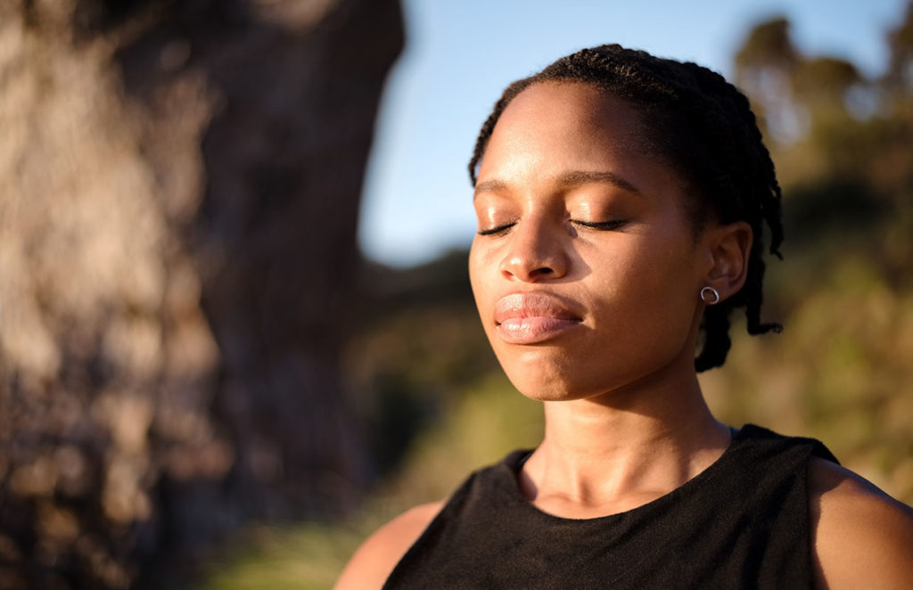 woman doing self-care