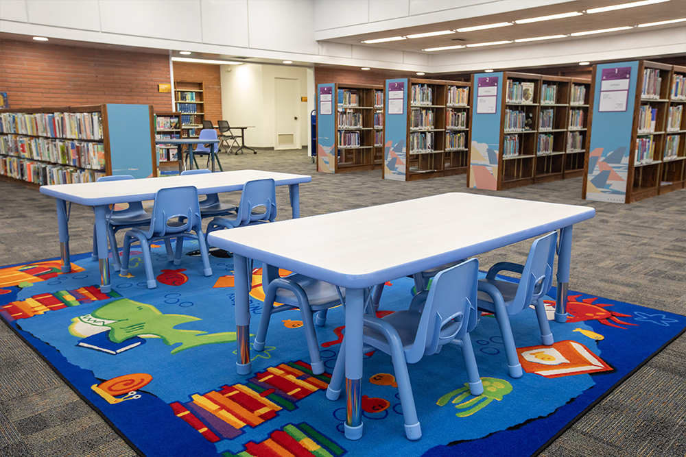 Childrens area at Hawthorne Library