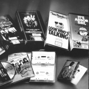 Cassette tapes and video cassettes from Library’s collection.