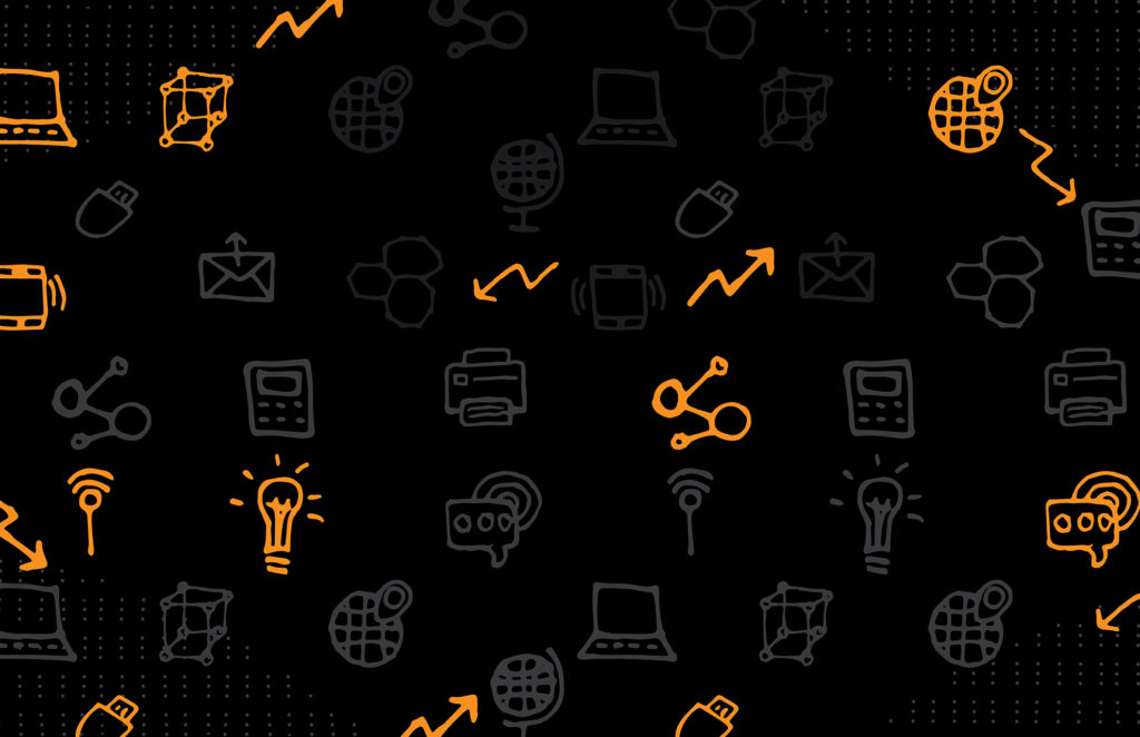 black and orange technology background