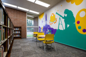 tables and chairs at newly renovated George Nye Library