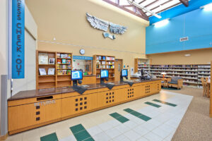 Customer Service area of Acton Agua Dulce Library