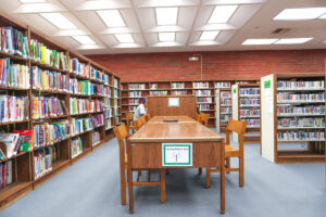 Work/reading area at Norwood Library