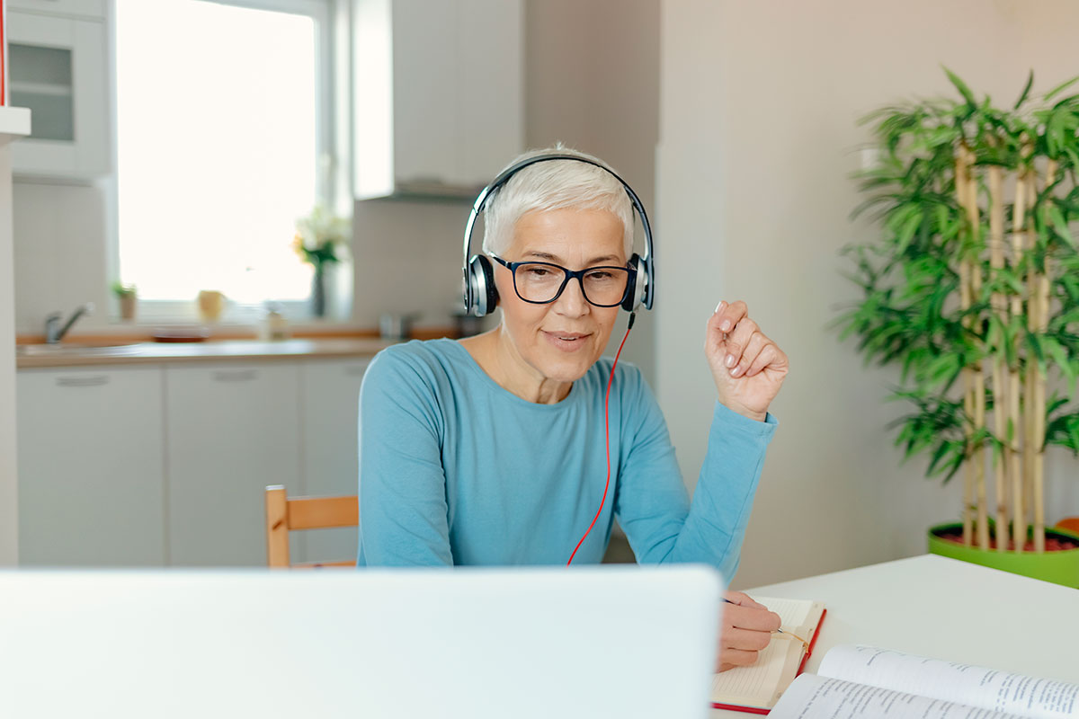 Woman using a computer