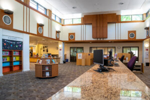 Inside entrance area at Westlake Village Library