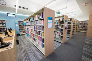 Adult books section of Paramount Library