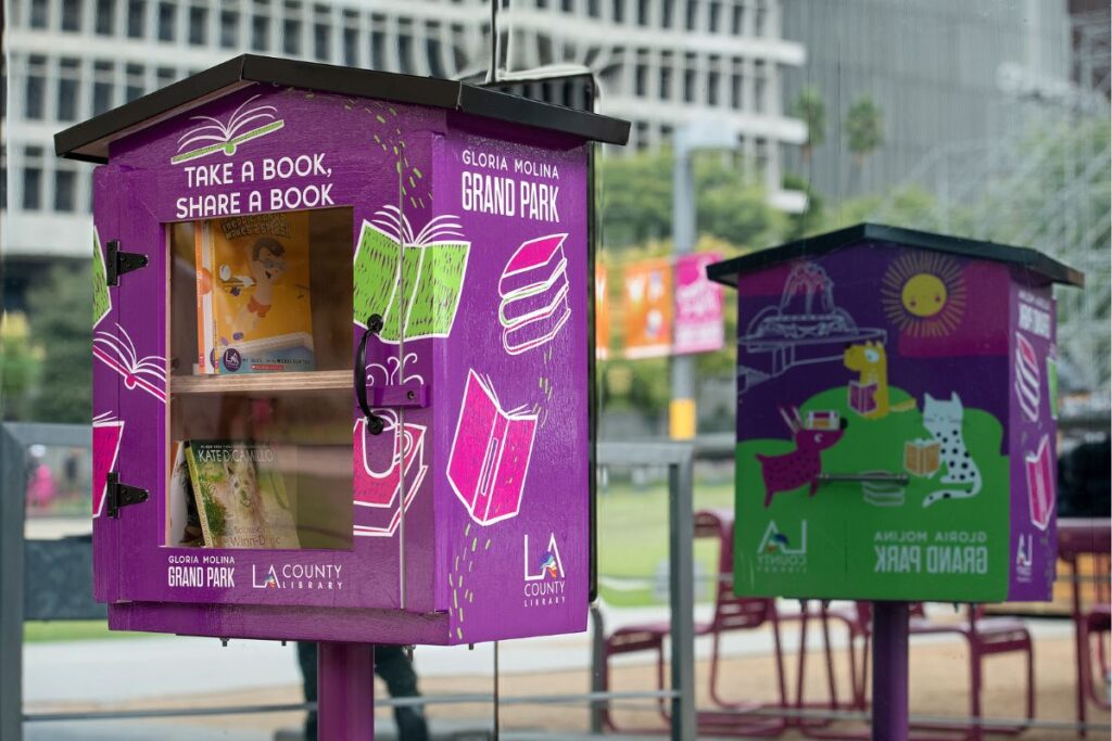 Little Libraries at Gloria Molina Grand Park in Los Angeles