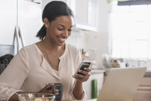 Woman looking at phone