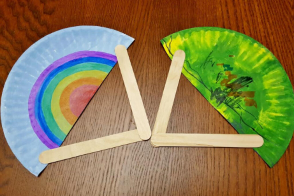 activity idea - making fans from paper plates
