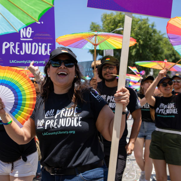 Woman at Pride parade