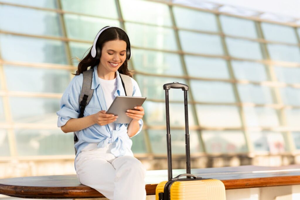 Woman using a tablet