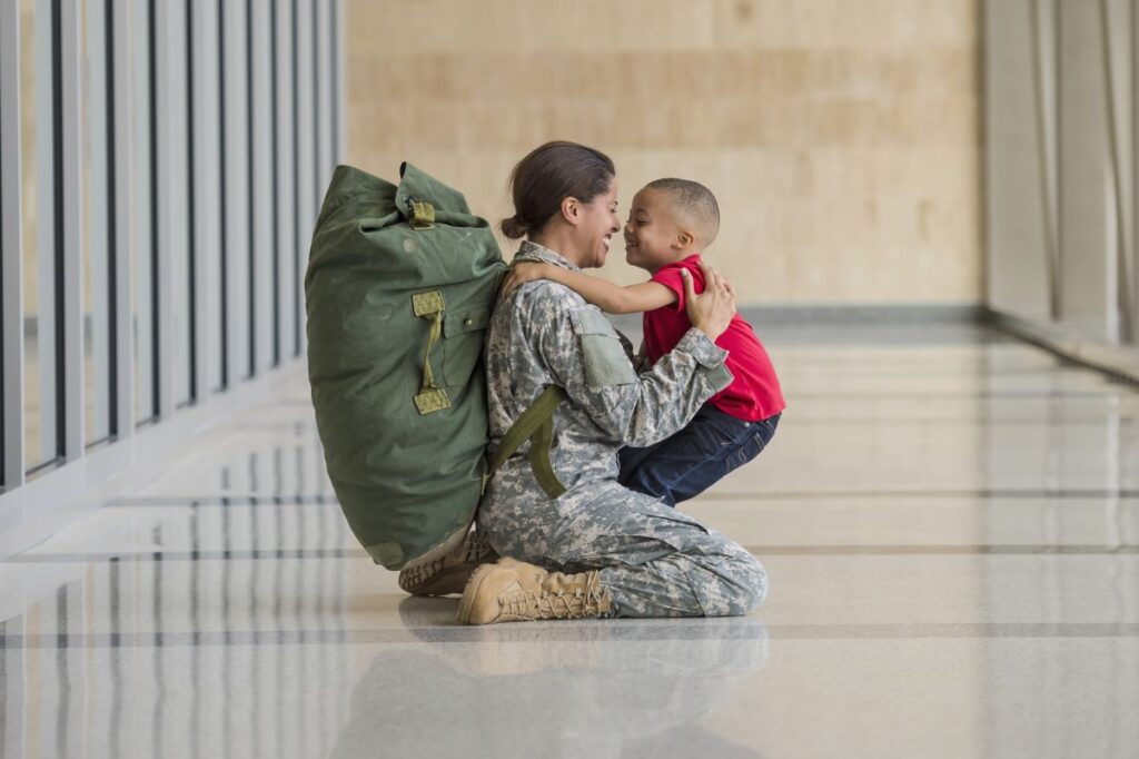 Veteran mom and child