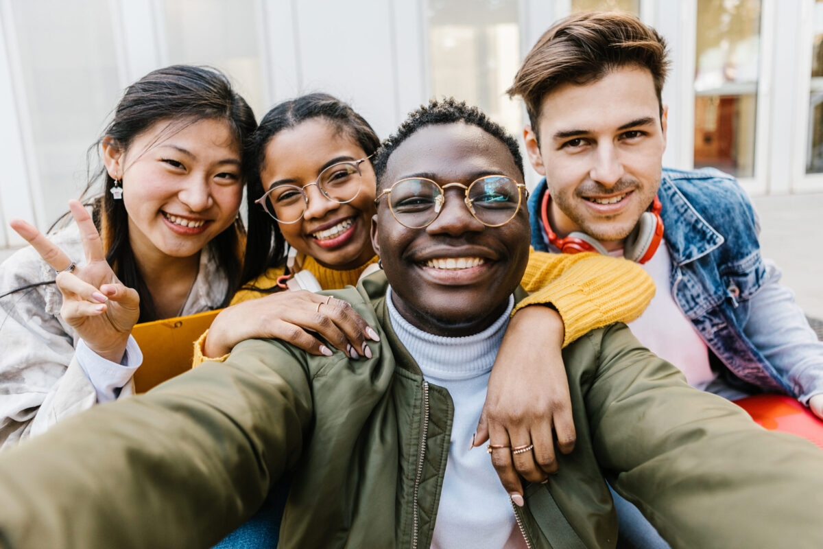 creative teens taking a selfie