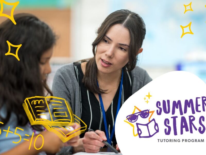 Tutor working with a student in the Summer Stars program at LA County Library