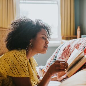 Woman reading a book