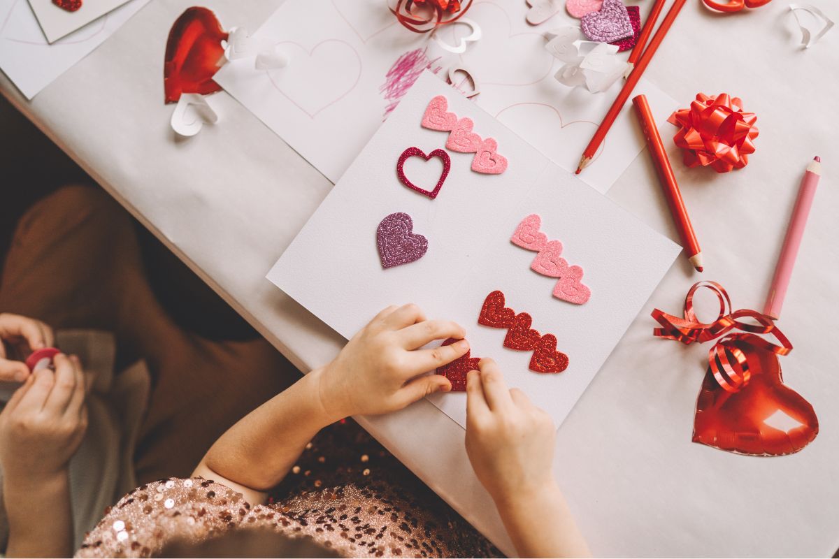 making Valentine's Day hearts