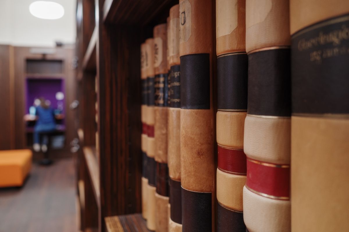 shelf of reference books