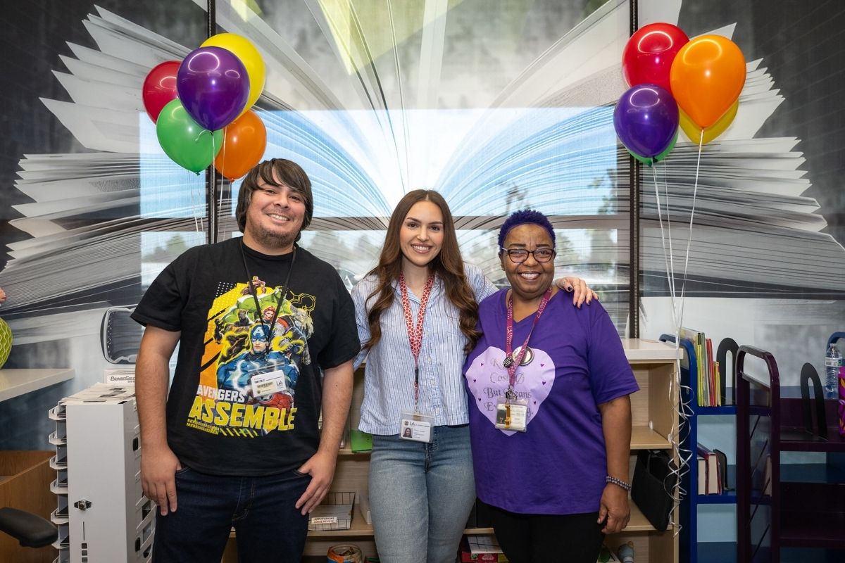people at an event at the library