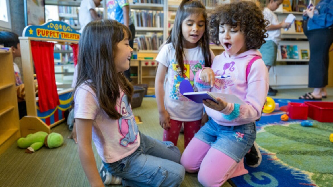 Children in awe at the library