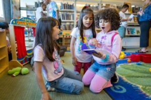 Children in awe at the library