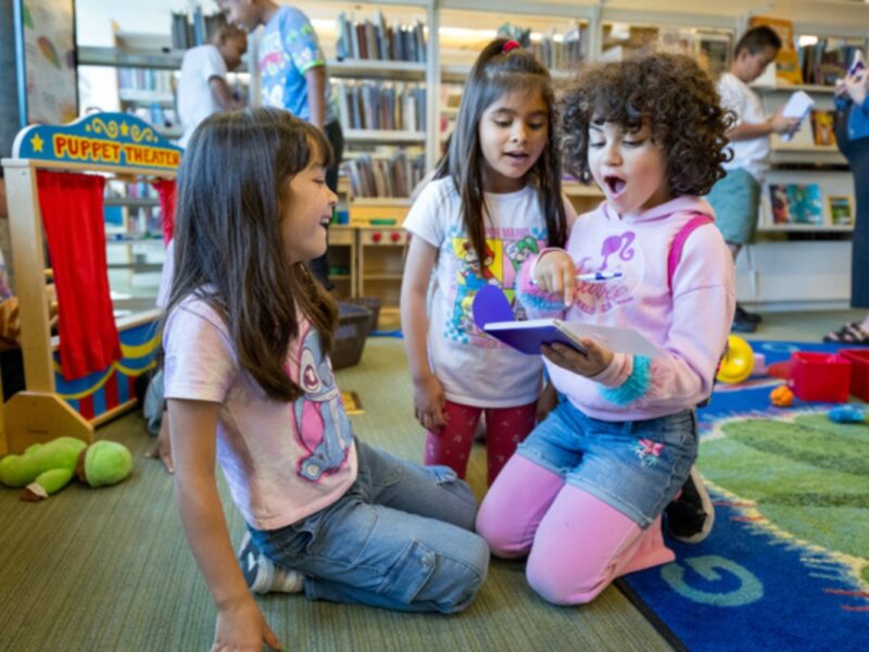 Children in awe at the library