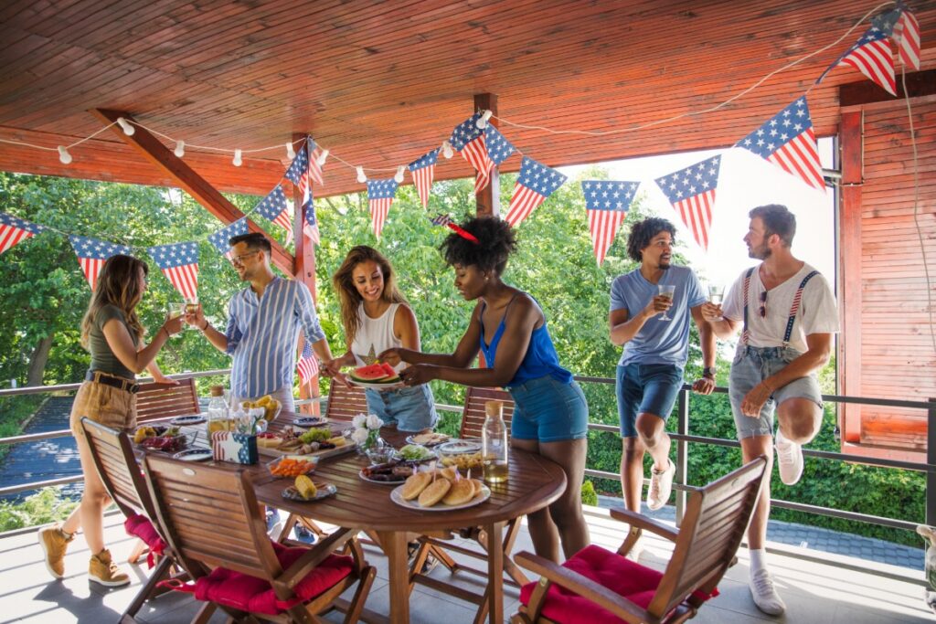 small group celebrating 4th of July party