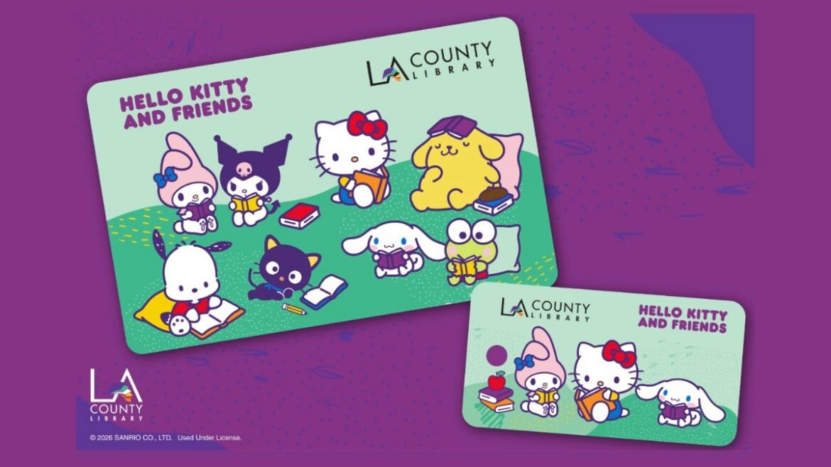 Hello Kitty&reg; & Friends LA County Library card and key fob
