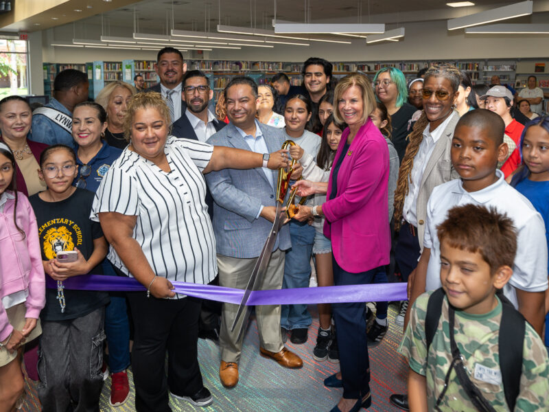 Lynwood Library Reopening Ceremony with Supervisor Janice Hahn and Library Director Dr. Skye Patrick . (Photo by Michael Owen Baker)