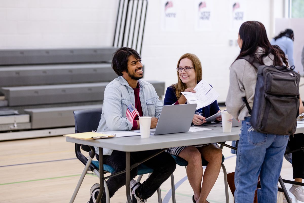 people at a voting location