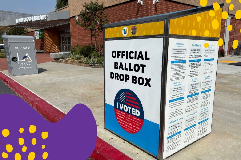 Ballot Drop Box at an LA County Library location
